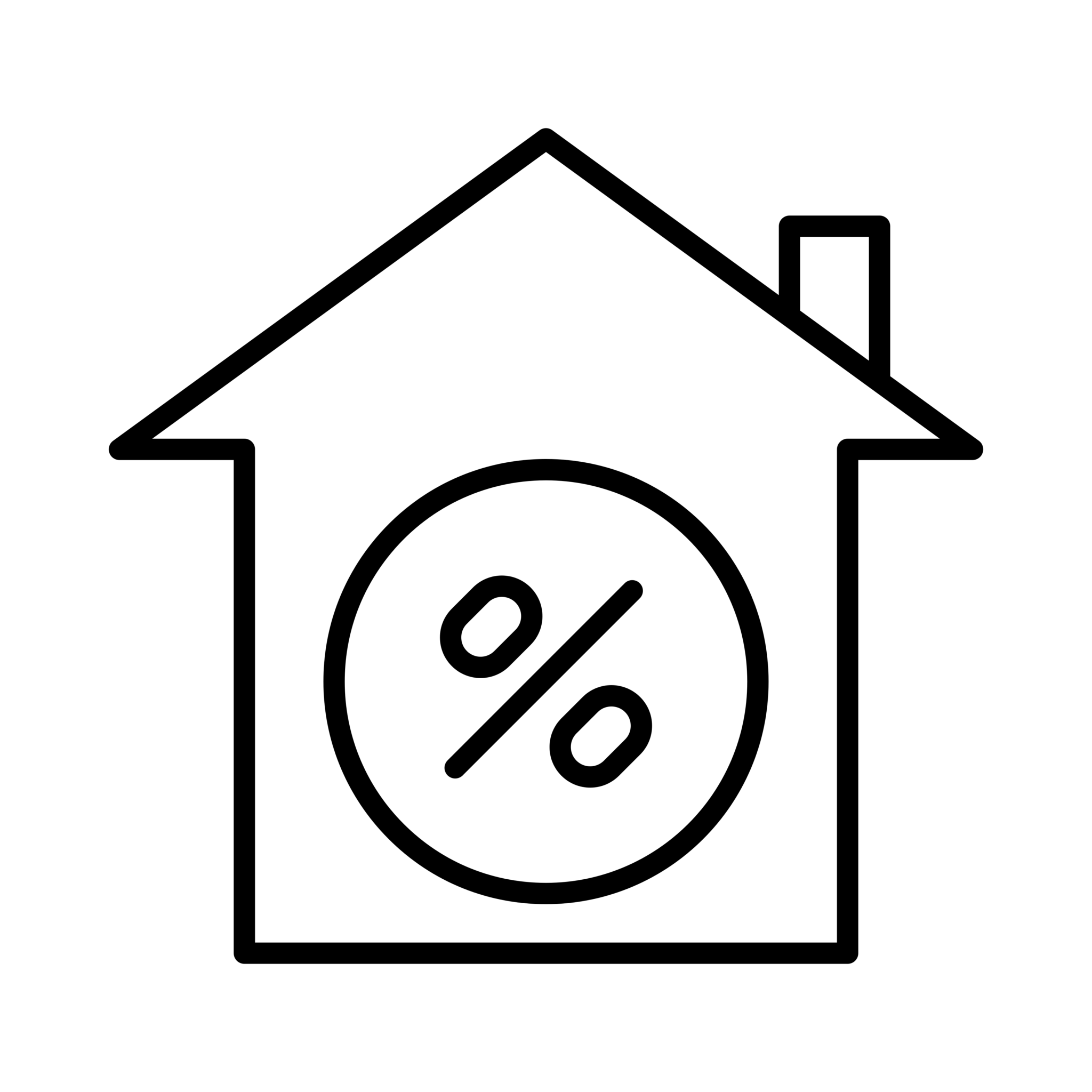 house icon with percentage sign in it.